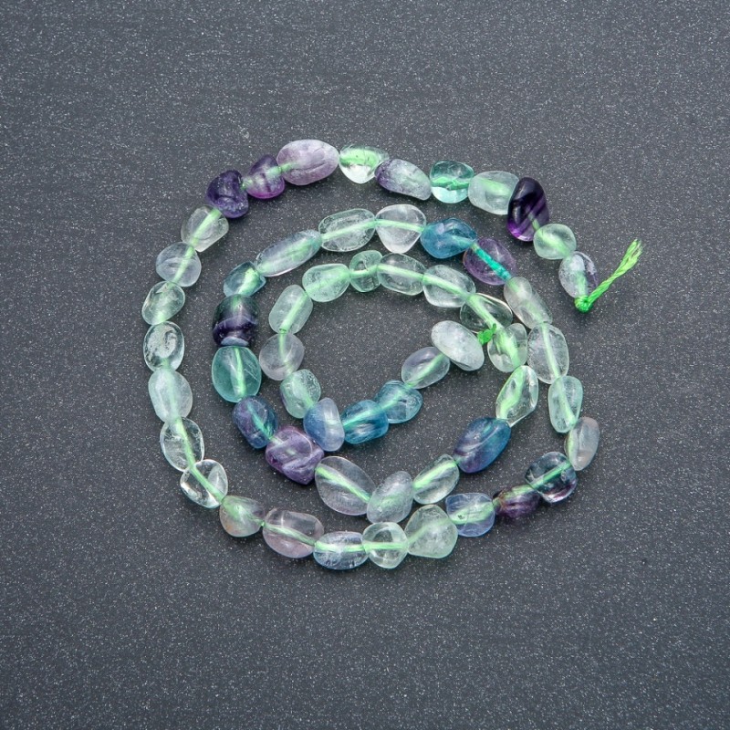 Fluorite Faceted Beads on String, 8x6 mm, 39 cm Length +