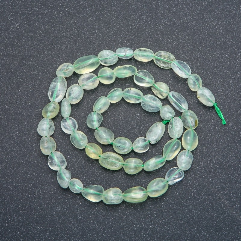 Prehnite Beads on Thread, tumbled, 8x6 mm, 40 cm length +