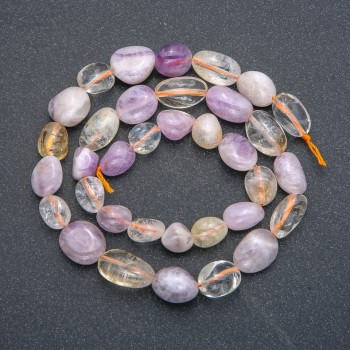 Assorted Beads Chunky Cabochon, diameter 10x6mm, thread length 40cm +