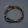 Beads on Thread Silver Obsidian 4mm Smooth Round Beads, 39cm Length + -