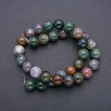 Colored Jasper Beads Natural Stone Smooth Round 12mm Diam. +/- 39cm String
