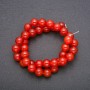 Carnelian Beads smooth round on thread, diameter 10mm, length 38cm (+ -)