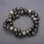 Natural Stone Beads Silver Obsidian Smooth Ball 8 mm diameter (+-), length 38 cm