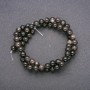 Natural Stone Beads Silver Obsidian Smooth Round Bead 6mm (±) diameter, 38cm length