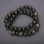 Natural Stone Beads on Thread Sunstone Obsidian Smooth Round Beads 10mm Diameter, 38cm Length