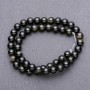Sunstone Obsidian Beads on Thread Smooth Round 8 mm (±) diameter, 38 cm length
