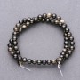 Beads on Thread Sunstone Obsidian Smooth Ball, diameter 6.5 (+ -) mm, length 38 cm