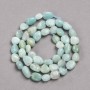 Larimar Beads on Thread, Pearly Tumbled 6x8 mm, length 39 cm