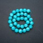 Aquamarine natural stone bead necklace with smooth ball, diameter 12mm, length 38cm +