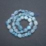 Aquamarine Beads on Thread, Round Briolette 9x12 mm, 40 cm Length +