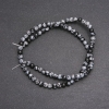 Snow Obsidian Beads on Thread - Apache Tears, Smooth Round, 4 mm dia. (±) x 38 cm length