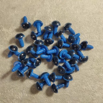 Hardware "Living Eyes" for toys, diameter 12mm on screw blue color packaging 50 pairs