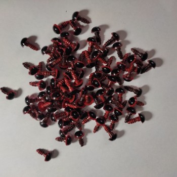 Hardware "Live eyes" red color, diameter 8mm packaging 1000 pairs