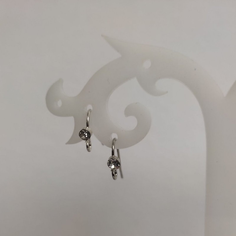 Earrings Finding for Earrings, pair of gray metal 3mm, length 3.5 cm, pair