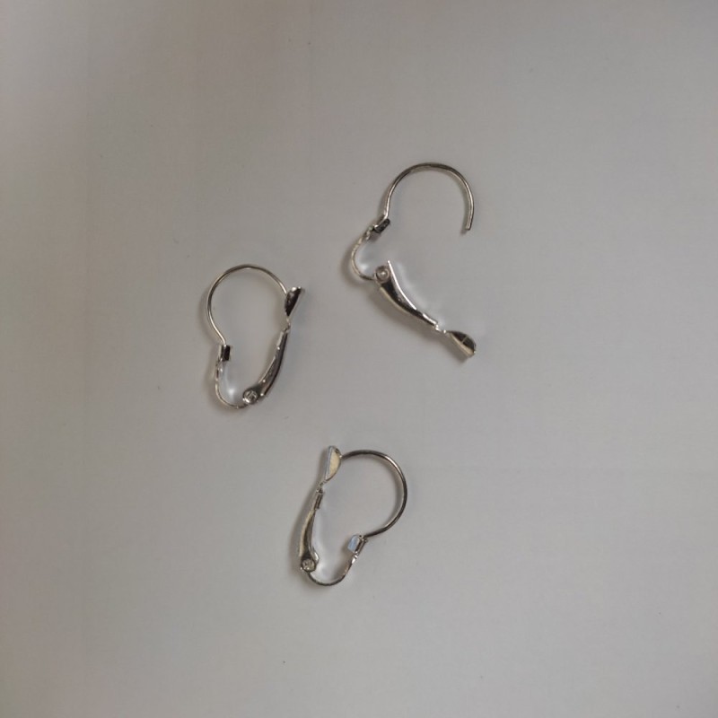 Earring hooks for earrings, light metal, 20×12 mm, pair +