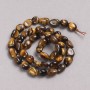 Tiger's Eye Beads on Thread, Faceted, 6×8 mm, 39 cm length