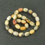 Imperial Jasper Beads on Thread, Natural Stone, 10x14mm oval, length 39cm