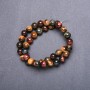 Natural Stone Beads Tiger's Eye, Bull's Eye, Hawk's Eye on Thread, 10mm Diameter, 38cm Length