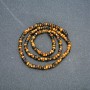 Tiger's Eye Beads on a Thread, Faceted Rondelle, 4x2.5 mm, 39 cm length +
