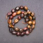 Natural stone Tiger's Eye, Bull's Eye, Hawk's Eye faceted beads 8mm diameter, 38cm length