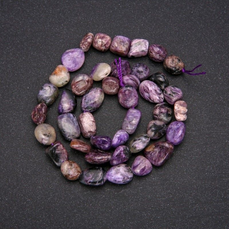 Charoite Beads, Tubular Round, 8x12 mm, 38 cm