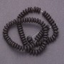 Shungite Beads on Thread, Round Barrel, 6x3 mm, single, 41 cm length