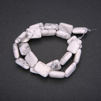 Howlite Beads Rectangular 13x18 mm, length 38 cm (+/-)