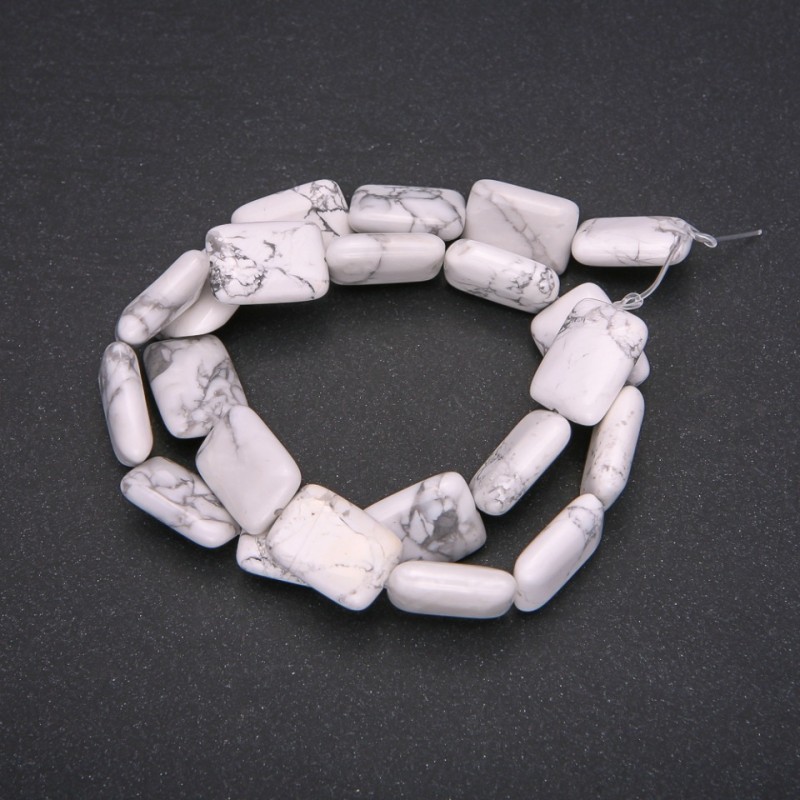 Howlite Beads Rectangular 13x18 mm, length 38 cm (+/-)
