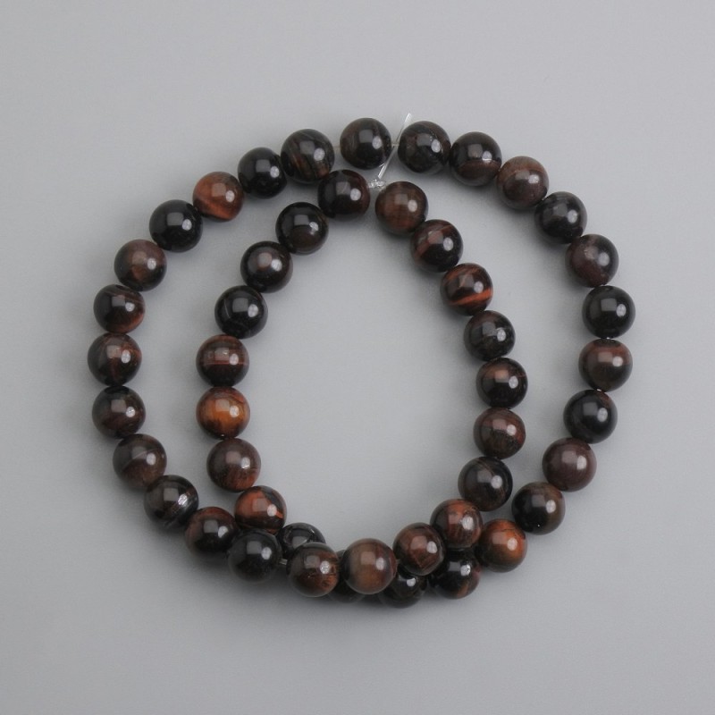 Tiger's Eye Beads, smooth round 8 mm diameter, thread 38 in (+/-)