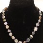 Charoite Necklace natural gemstone tumbled beads, diameter 10x12mm+-, length 50cm+
