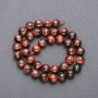 Tiger's Eye Beads, faceted round bead, 10mm diameter, thread length 38cm