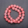 Natural Chalcedony Beads on Thread Pink Faceted Round Beads, diameter 12 mm (+ -), length 37 cm