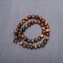 Natural Stone Beads Tiger's Eye, Bull's Eye, Falcon’s Eye on a Thread, 8mm Diameter, 38cm Length