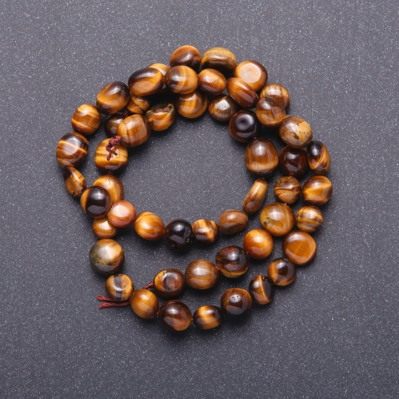Natural Stone Beads Tiger's Eye Faceted, diameter 7 (+ -) mm, length 38 cm