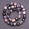 Charoite Beads, tumbled, 11-14x9 mm to 5-12.5 mm, 5 mm+ thread, 39 cm length