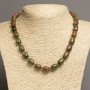 Jasper Unakite Beads "Barrel" 10x14 mm, length 49-46 cm+