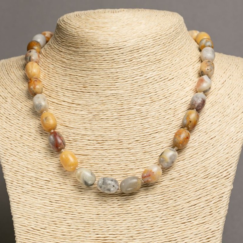 Picasso Jasper Beads "Barrel" 10×14 mm, length 45-47 cm