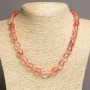 Chalcedony Necklace "Barrel" beads, 10x14 mm, length 47-49 cm