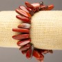 Bracelet made of natural red jasper shard "needle" on elastic diameter 10-27×3-7(±)mm circumference 18cm