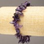 Bracelet Amethyst natural stone fragment "needle" Ø 10-18×4-7(±)mm wrist circumference 18 cm (stretch)