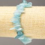 Bracelet with Aquamarine natural stone, bead "needle" on elastic, diameter 10-25×3-6(±)mm, circumference 18cm
