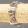 Elastic bracelet with natural stone Agate Smoke-colored Chip "needle", diameter 13-22×3-6mm, length 18cm +