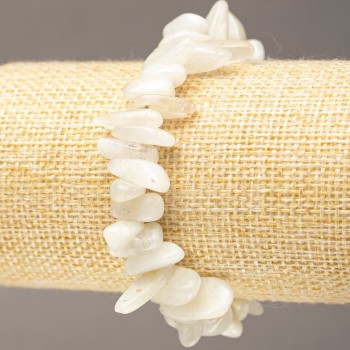 Adularia chip bracelet on elastic, needle-like fragments, size d 11-23×3-6(±)mm, length 18cm