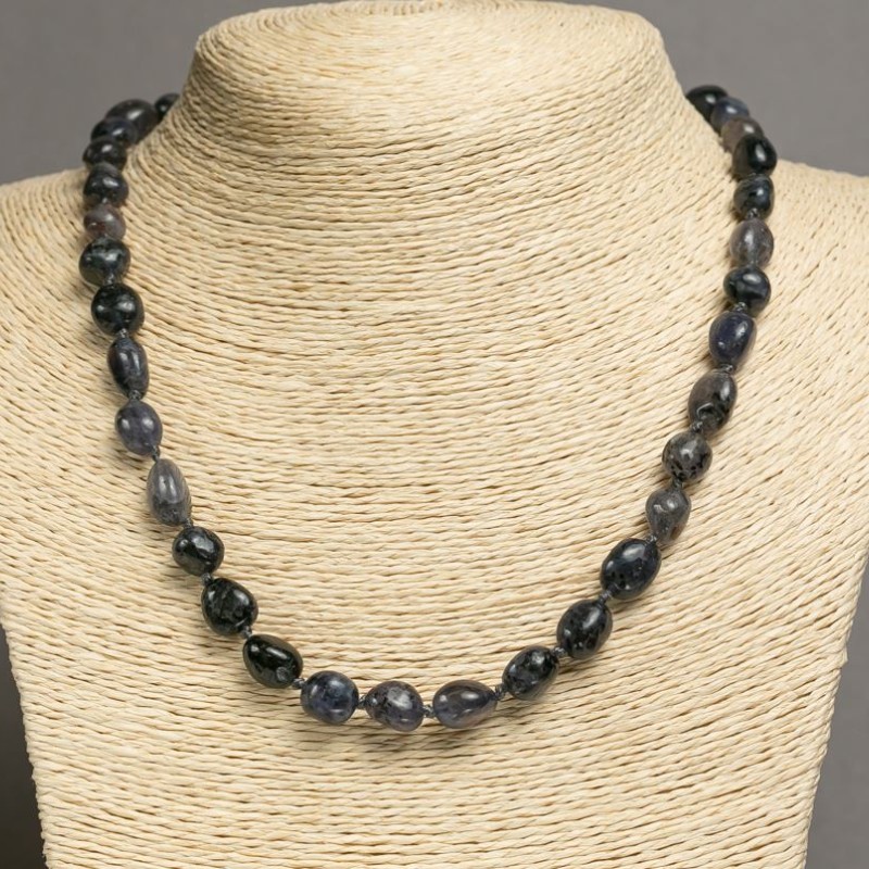Iolite Beads (Iolite) Tumbled, diameter 9-10x9-14mm +-, length 46-48cm+-