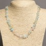 Morganite Necklace, Natural Stone Beads, faceted, diameter 9x4 mm, length 45-47 cm +
