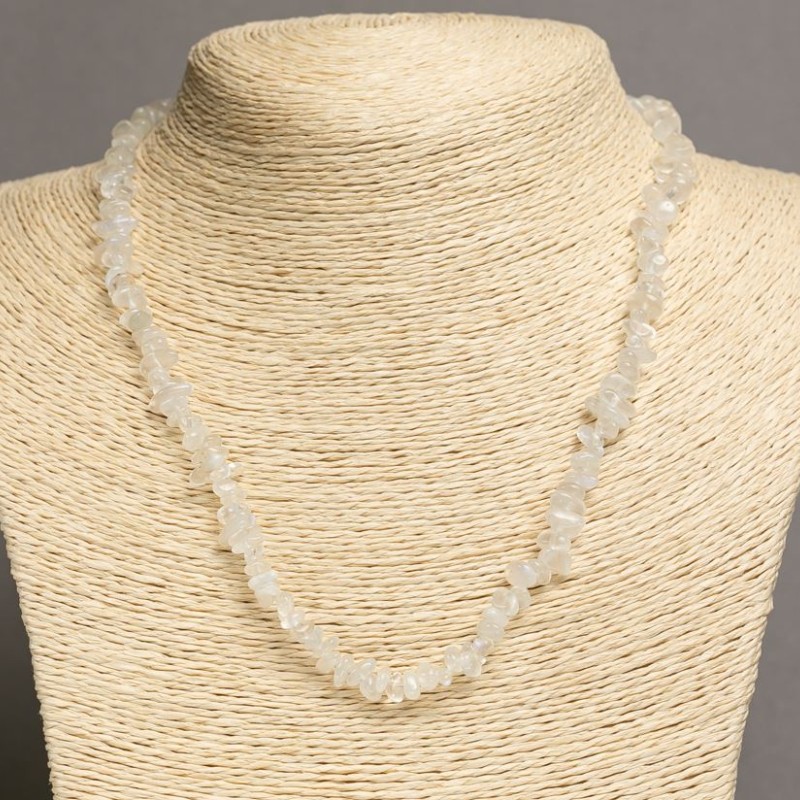 Necklace made of natural adularia shard 8x3 mm, length 46-49 cm
