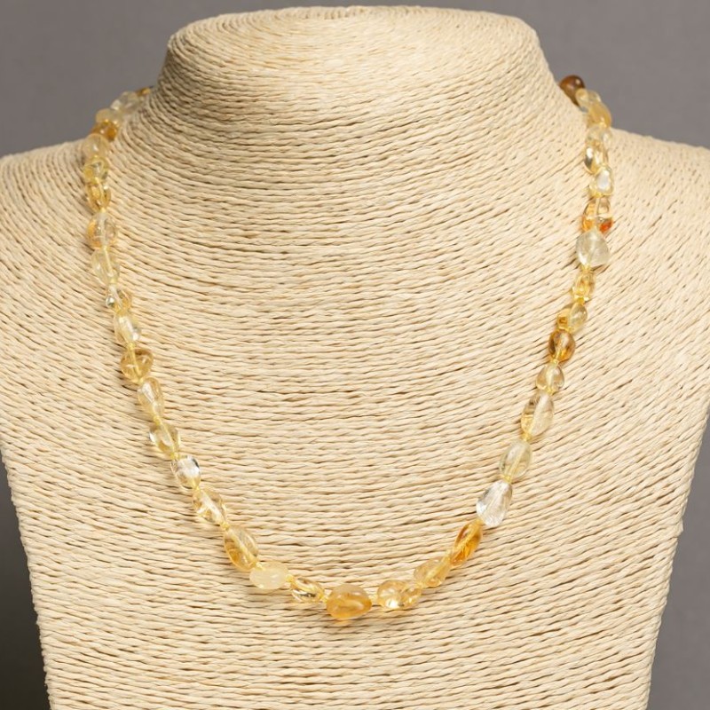 Citrene Briolette Beads Necklace, diameter 8x6mm, length 48-50cm +