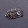 Brooch "Silver Feather" metal color silver 5x2.5 cm