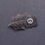Brooch "Silver Feather" metal color silver 5x2.5 cm