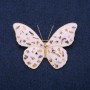 Brooch Butterfly Chalcedony and white enamel, gold-tone metal 40x55mm